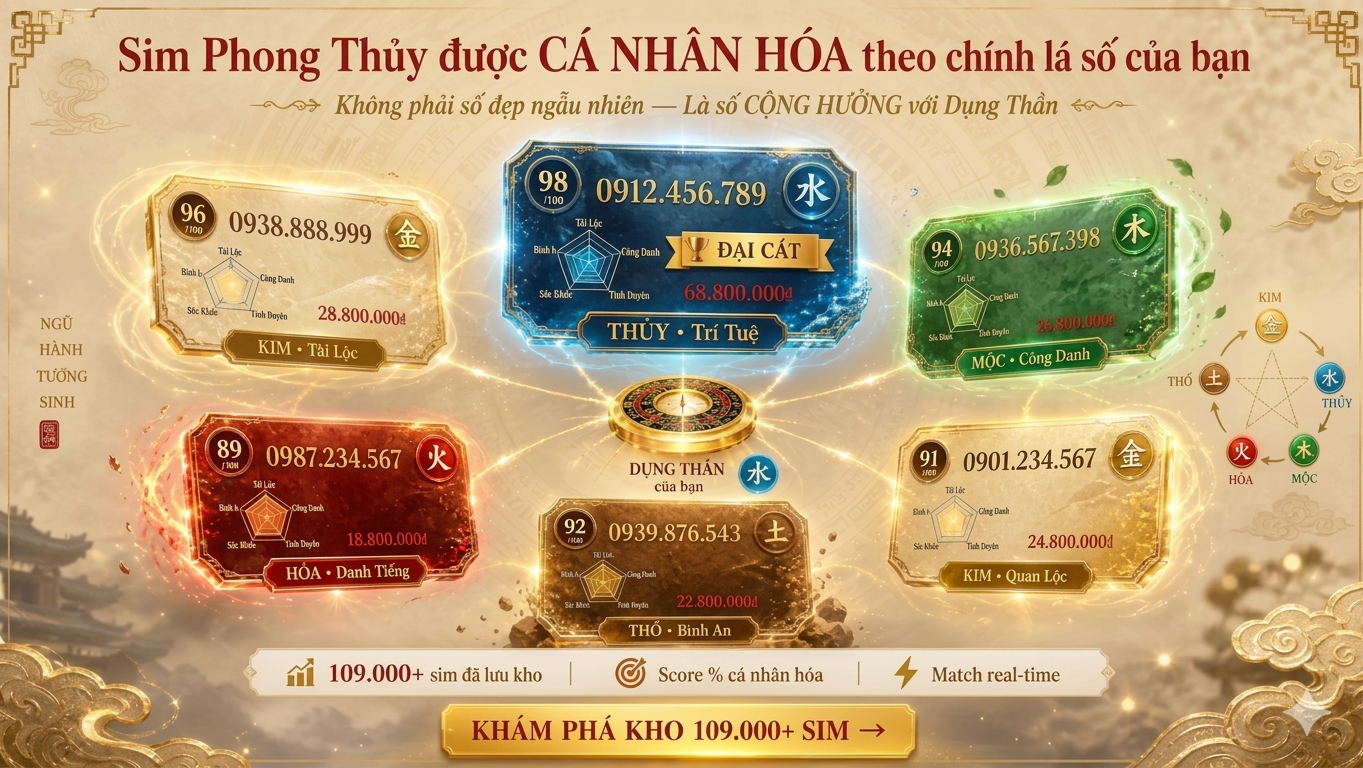 Sim Phong Thủy 5 mệnh ngũ hành